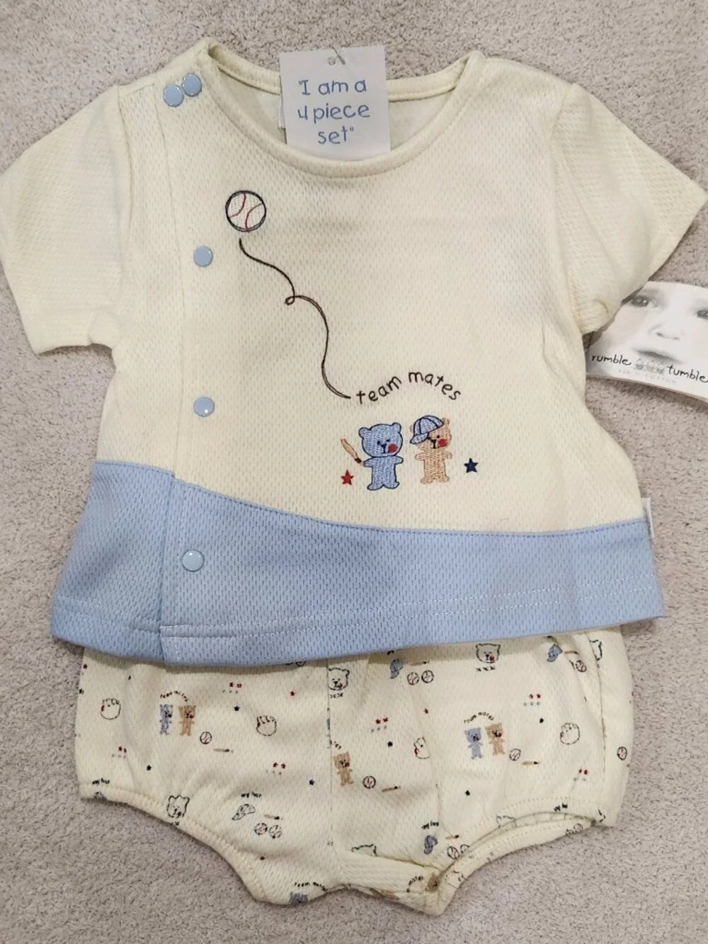 Rumble Tumble - Baby Boys' 4-Pc Baseball Blanket Set